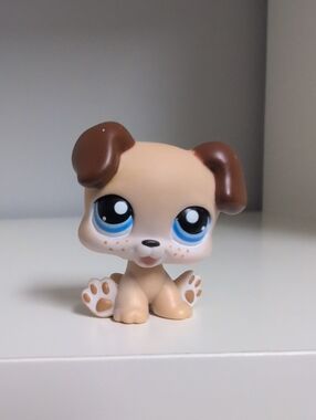 Littlest Pet Shop Dog #143 Boxer Pup Dog Authentic Hasbro LPS Collectible
